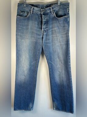 GAS Blue Jeans Men’s Size 34x32 Medford Straight Fit Button Fly Faded Denim VTG